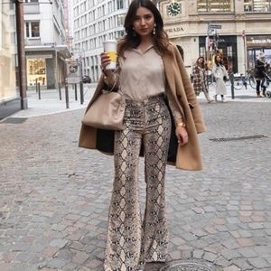 Zara snake print flare pant